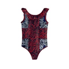 Union Jack Flag Uk Patriotic Kids  Frill Swimsuit by Celenk