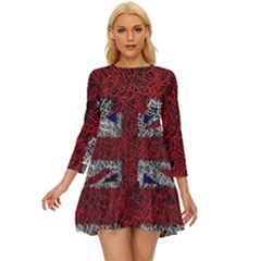 Union Jack Flag Uk Patriotic Long Sleeve Babydoll Dress by Celenk