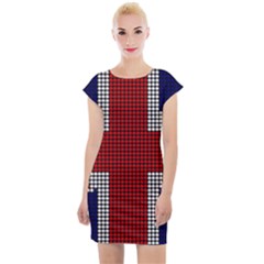 Union Jack Flag British Flag Cap Sleeve Bodycon Dress by Celenk