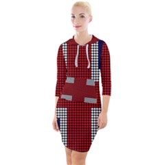 Union Jack Flag British Flag Quarter Sleeve Hood Bodycon Dress by Celenk