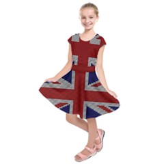 Union Jack Flag British Flag Kids  Short Sleeve Dress by Celenk