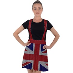 Union Jack Flag British Flag Velvet Suspender Skater Skirt by Celenk