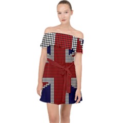 Union Jack Flag British Flag Off Shoulder Chiffon Dress by Celenk