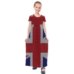 Union Jack Flag British Flag Kids  Short Sleeve Maxi Dress by Celenk