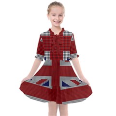 Union Jack Flag British Flag Kids  All Frills Chiffon Dress by Celenk