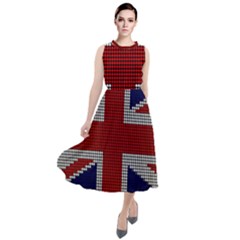 Union Jack Flag British Flag Round Neck Boho Dress by Celenk