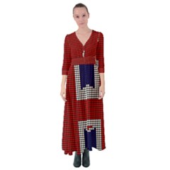 Union Jack Flag British Flag Button Up Maxi Dress by Celenk