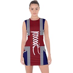 Union Jack Flag British Flag Lace Up Front Bodycon Dress by Celenk