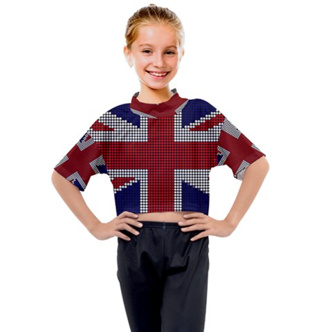 Union Jack Flag British Flag Kids Mock Neck Tee by Celenk