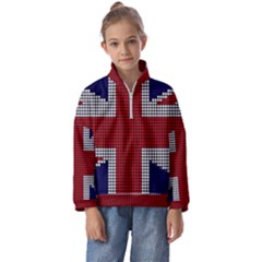 Union Jack Flag British Flag Kids  Half Zip Hoodie by Celenk