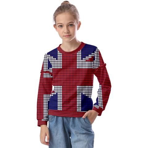 Union Jack Flag British Flag Kids  Long Sleeve Tee With Frill  by Celenk