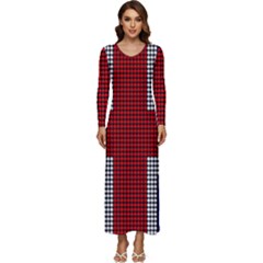 Union Jack Flag British Flag Long Sleeve Longline Maxi Dress by Celenk