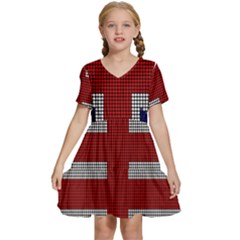 Union Jack Flag British Flag Kids  Short Sleeve Tiered Mini Dress by Celenk