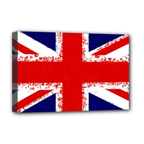 Union Jack London Flag Uk Deluxe Canvas 18  X 12  (stretched) by Celenk