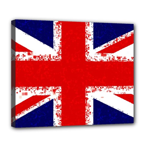 Union Jack London Flag Uk Deluxe Canvas 24  X 20  (stretched) by Celenk