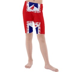 Union Jack London Flag Uk Kids  Mid Length Swim Shorts by Celenk