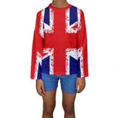 Union Jack London Flag Uk Kids  Long Sleeve Swimwear by Celenk