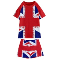 Union Jack London Flag Uk Kids  Swim Tee And Shorts Set by Celenk