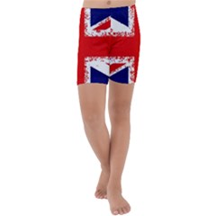 Union Jack London Flag Uk Kids  Lightweight Velour Capri Yoga Leggings by Celenk