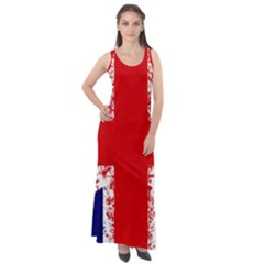 Union Jack London Flag Uk Sleeveless Velour Maxi Dress by Celenk