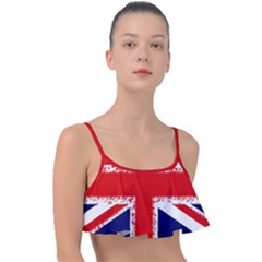 Union Jack London Flag Uk Frill Bikini Top by Celenk