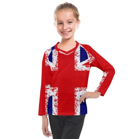 Union Jack London Flag Uk Kids  Long Mesh Tee by Celenk