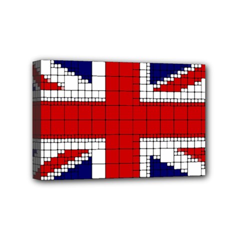 Union Jack Flag Uk Patriotic Mini Canvas 6  X 4  (stretched) by Celenk