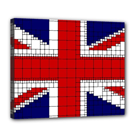 Union Jack Flag Uk Patriotic Deluxe Canvas 24  X 20  (stretched) by Celenk