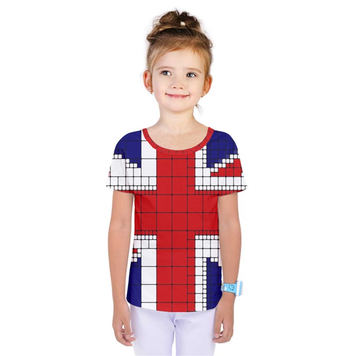 Union Jack Flag Uk Patriotic Kids  One Piece Tee