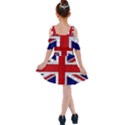 Union Jack Flag Uk Patriotic Kids  Shoulder Cutout Chiffon Dress View2