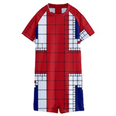 Union Jack Flag Uk Patriotic Kids  Boyleg Half Suit Swimwear by Celenk