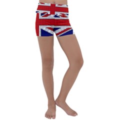 Union Jack Flag Uk Patriotic Kids  Lightweight Velour Yoga Shorts by Celenk