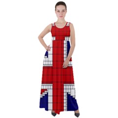 Union Jack Flag Uk Patriotic Empire Waist Velour Maxi Dress by Celenk