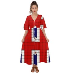 Union Jack Flag Uk Patriotic Kimono Sleeve Boho Dress by Celenk