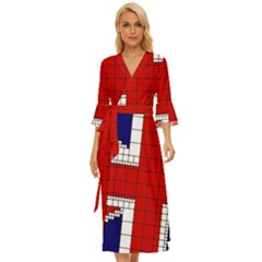 Union Jack Flag Uk Patriotic Midsummer Wrap Dress by Celenk