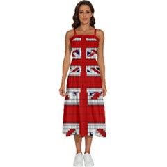 Union Jack Flag Uk Patriotic Sleeveless Shoulder Straps Boho Dress by Celenk