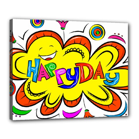 Happy Happiness Child Smile Joy Canvas 20  X 16  (stretched) by Celenk