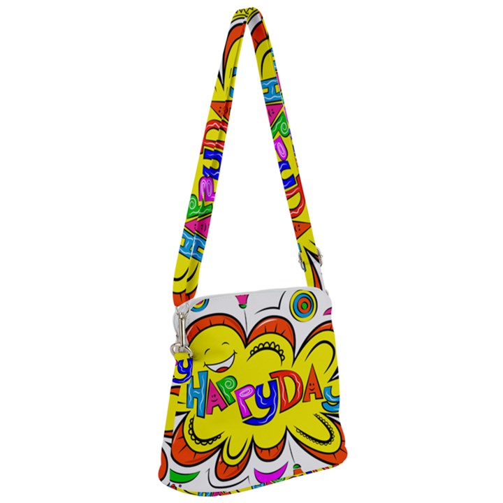 Happy Happiness Child Smile Joy Zipper Messenger Bag