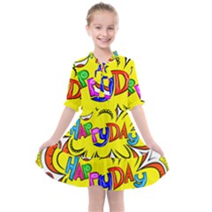 Happy Happiness Child Smile Joy Kids  All Frills Chiffon Dress by Celenk