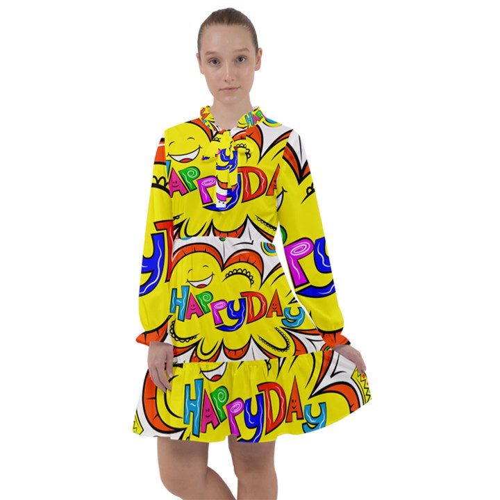 Happy Happiness Child Smile Joy All Frills Chiffon Dress