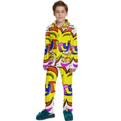 Happy Happiness Child Smile Joy Kids  Long Sleeve Velvet Pajamas Set by Celenk