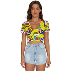 Happy Happiness Child Smile Joy V-neck Crop Top by Celenk