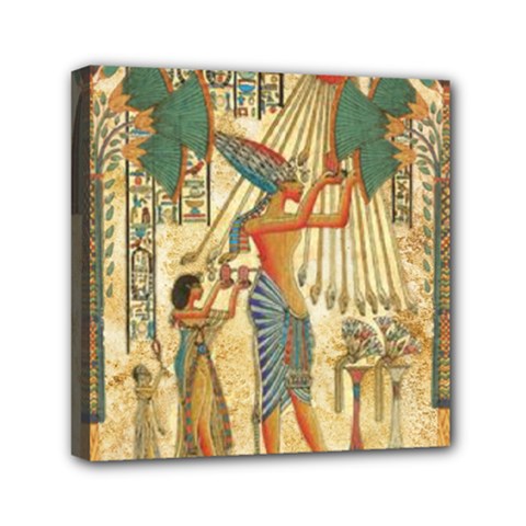 Egyptian Man Sun God Ra Amun Mini Canvas 6  X 6  (stretched) by Celenk