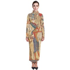 Egyptian Man Sun God Ra Amun Turtleneck Maxi Dress