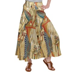 Egyptian Man Sun God Ra Amun Women s Satin Palazzo Pants