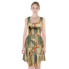 Egyptian Man Sun God Ra Amun Racerback Midi Dress by Celenk