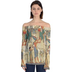 Egyptian Man Sun God Ra Amun Off Shoulder Long Sleeve Top