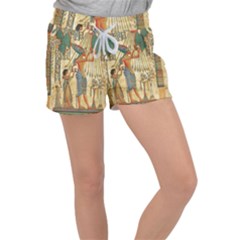 Egyptian Man Sun God Ra Amun Women s Velour Lounge Shorts