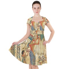 Egyptian Man Sun God Ra Amun Cap Sleeve Midi Dress