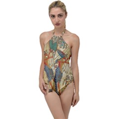 Egyptian Man Sun God Ra Amun Go With The Flow One Piece Swimsuit by Celenk